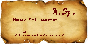 Mauer Szilveszter névjegykártya