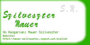 szilveszter mauer business card